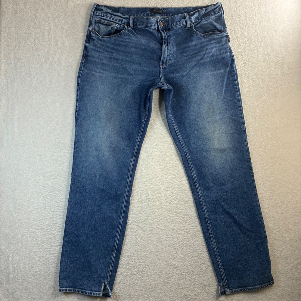 Silver Jeans Co Eddie Relaxed Taper Men 40x33 Blue Faded Whiskered‎ Casual Denim